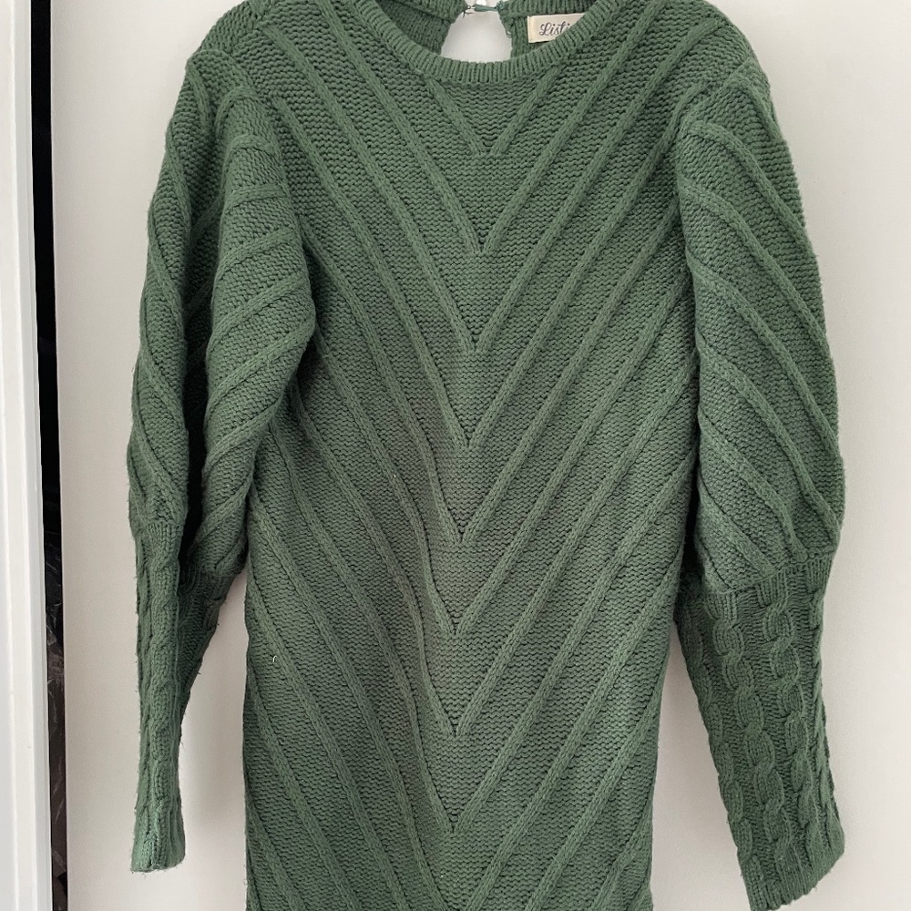 Vici Long Sleeve Hunter Green Sweater Dress